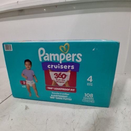 108PK PAMPERS CRUISERS 360° 100% LEAKPROOF DIAPERS - SIZE 4 (23 - 37LBS) image 2