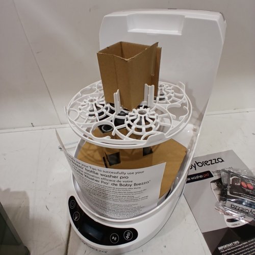 BABY BREZZA BOTTLE WASHER PRO ALL-IN-ONE STERILIZER & DRYER - HOLDS 4 BOTTLES - GREY/WHITE (MODEL: BRZ0103) image 4