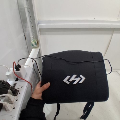 VIBRATING LUMBAR SUPPORT CUSHION - 9" X 12" - BLACK image 2