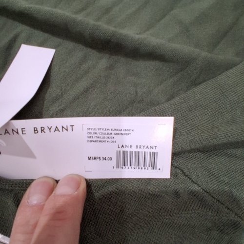 WOMEN'S LANE BRYANT SHALL/CARDIGAN - 3X - GREEN image 2