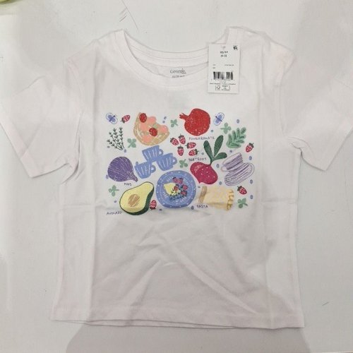 GIRL'S GEORGE FRUIT GRAPHIC T-SHIRT - EXTRA SMALL (4-5) - WHITE image 2