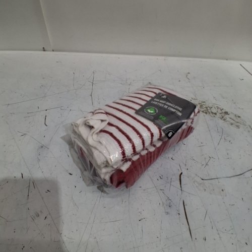 6PK HOMETRENDS BAR MOP DISHCLOTHS - 12" X 12" EACH - WHITE / RED image 4