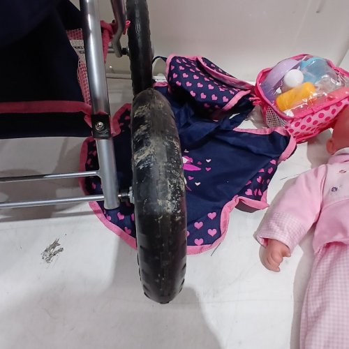 BAYER DESIGN DOLL STROLLER WITH DOLL AND ACCESSORIES - NAVY AND PINK (MODEL: 130524A) image 4