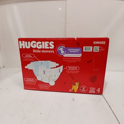 55PK HUGGIES LITTLE MOVERS DIAPERS WITH WETNESS INDICATOR - SIZE 4 - LIONKING image 4