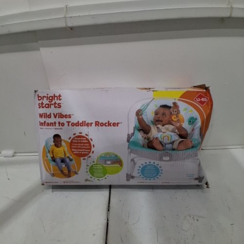 BRIGHT STARTS WILD VIBES INFANT TO TODDLER ROCKER - WILD JUNGLE image 4
