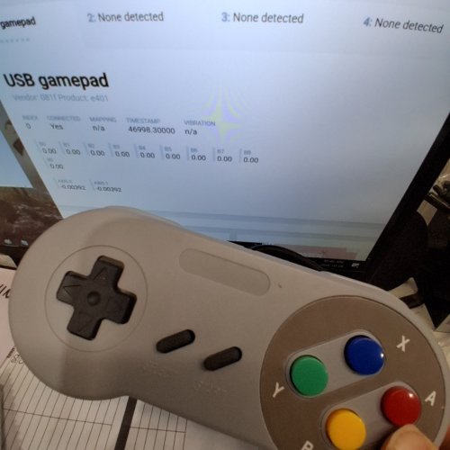 2PK WIRED SNES STYLE CONTROLLERS - USB-A CONNECTOR - GREY image 2