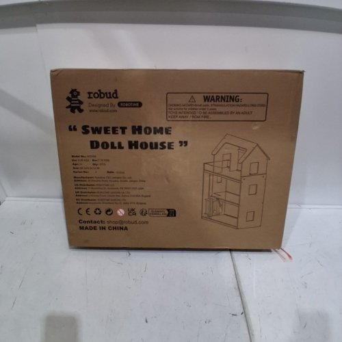 24PC ROBUD "SWEET HOME" WOODEN DOLLHOUSE PLAYSET WITH DOLL ELEVATOR - 32" X 24" X 12" - PINK (MODEL:‎ WDH04) image 3