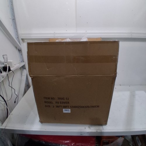 GEARFLAG HEAVY DUTY 5TH WHEEL TRAILER RV COVER WITH SLIDE OUT ZIPPED OPENING AND REINFORCED WINDPROOF REFLECTIVE SIDE STRAPS - GREY - FITS 36FT - 38FT (MODEL: 7RVC-7J) image 2
