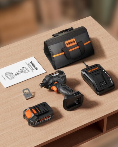 DOVAMAN HEX BRUSHLESS CORDLESS IMPACT DRIVER KIT WITH BATTERY AND CHARGER - 20V - 1/4" (MODEL: TITANCE X7) image 2