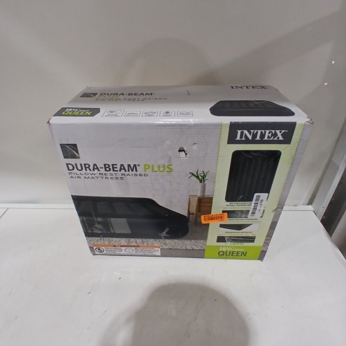 INTEX DURA-BEAM PLUS SELF-INFLATING/DEFLATING AIR MATTRESS WITH BUILT-IN PILLOW AIR PUMP AND CARRYING BAG - QUEEN - 16.5" X 60" X 80" - NAVY BLUE (MODEL: ‎64123ED) image 5