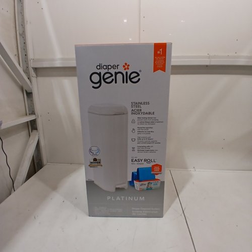 DIAPER GENIE PLATINUM DIAPER STAINLESS STEEL DIAPER PAIL, WHITE image 3