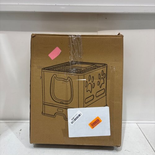 HELLOMIAO FULLY ENCLOSED FOLDABLE DRAWER-TYPE CAT LITTER BOX WITH LID AND PLASTIC SCOOP - WHITE - (MODEL: MSP-13) image 4