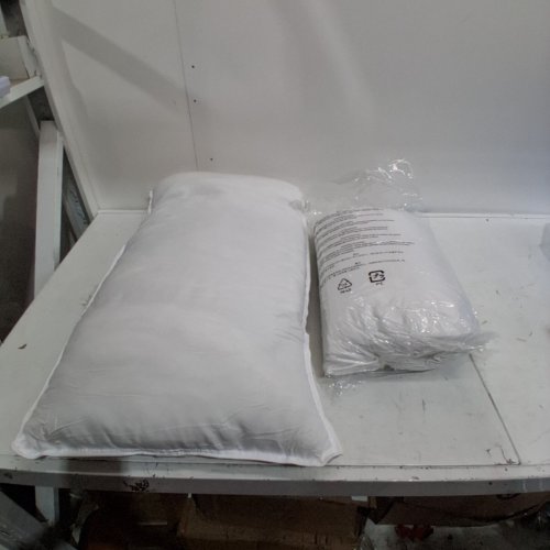 2PK AMAZON BASICS DOWN-ALTERNATIVE PILLOWS FOR STOMACH AND BACK SLEEPERS - 20" X 36" - WHITE (MODEL:PR-LKRM3EVHPH) image 2