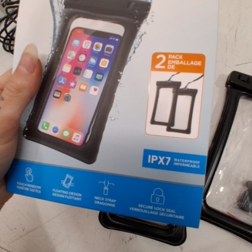 2PK MERKURY INNOVATIONS UNIVERSAL WATERPROOF CASE FOR SMARTPHONES - BLACK image 2