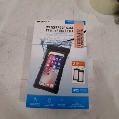 2PK MERKURY INNOVATIONS UNIVERSAL WATERPROOF CASE FOR SMARTPHONES - BLACK image 4