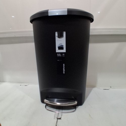 SIMPLEHUMAN SEMI-ROUND TRASH CAN - 50L - BLACK (MODEL: CW1355) image 2