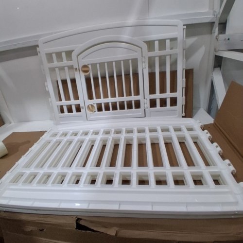 IRIS USA EXERCISE 4-PANEL PET PLAYPEN WITH DOOR - 35.3" X 23.6" - WHITE - (MODEL: CI-604) image 2
