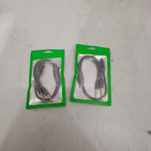 2 KOOPAO 3.5 MM HEADPHONE MICROPHONE AUDIO AUX SPLITTER CABLE- GREY image 2