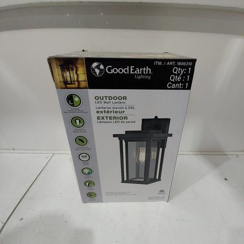 GOOD EARTH LIGHTING OUTDOOR LED WALL LANTERN - 800LM - BLACK (MODEL : 1806310) image 2