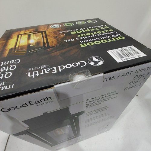 GOOD EARTH LIGHTING OUTDOOR LED WALL LANTERN - 800LM - BLACK (MODEL : 1806310) image 3