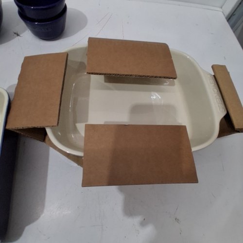7PC HENCKELS CERAMIC BAKEWARE SET - 2 BOWLS/2 RAMEKINS/PIE DISH/LOAF PAN/RECTANGULAR DISH - BLUE/WHITE image 4