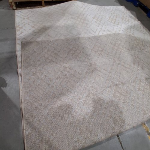 GEOMETRIC STRIPE SOFT AREA RUG - 10FT X 6.5FT, WASHABLE, NON-SLIP - IVORY/BEIGE image 4