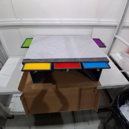 TEKTALK 5-DRAWER FOLDING FELT JIGSAW PUZZLE TABLE FOR 1500 PIECE PUZZLES - 35.4" X 24.4" X 14.6" - GREY (MODEL: WGPTZ061-DGRA) image 2