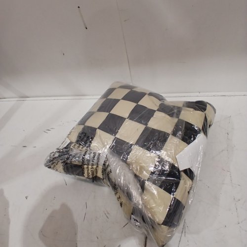 YOOBI SMILEYWORLD CHECKERED THROW PILLOW - 16" X 16" - BLACK/WHITE/YELLOW image 3