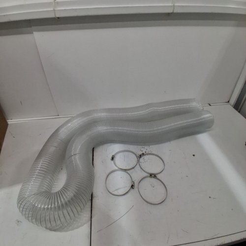 OZHOMY FLEXIBLE HEAVY-DUTY PUNCTURE RESISTANT PVC DUST COLLECTION HOSE WITH 4 CLAMPS - 4" X 20FT - CLEAR image 2