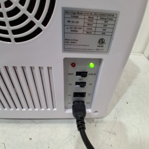 MINI FRIDGE - 15 L - 12 V DC - 100-120 V AC - 45W COOL / 40W WARM DC - 55W COOL / 50W WARM AC - WHITE (MODEL: JY-E-15 L) image 3