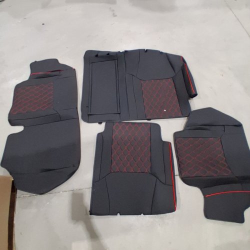 HUIDASOURCE REAR SEAT COVERS FOR TOYOTA TUNDRA 2014-2021 - BLACK/RED (MODEL: TUN03) image 3