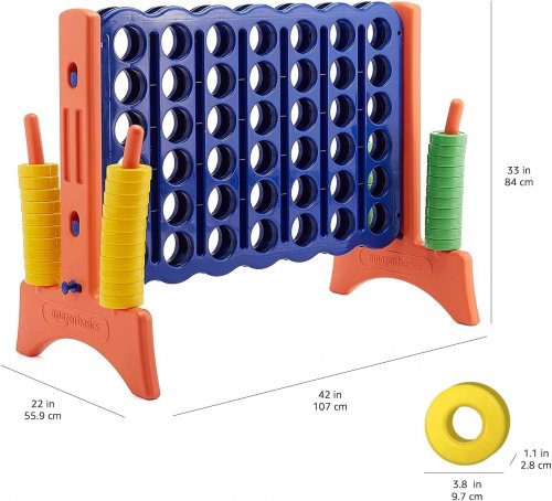AMAZON BASICS JUNIOR 4-TO-SCORE GIANT PREMIUM PLASTIC GAMES SET - MULTI image 2