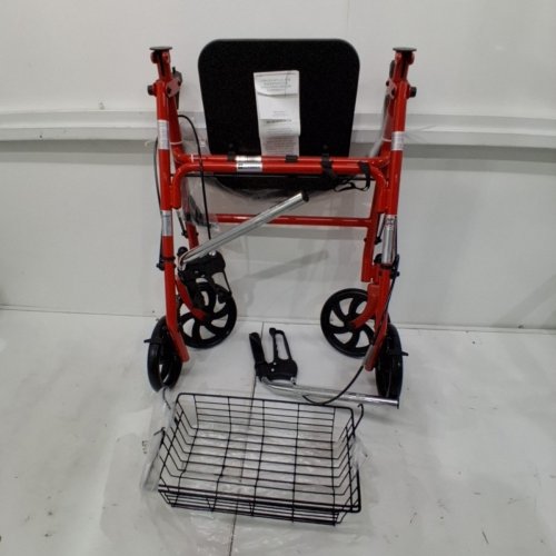 MEDLINE GUARDIAN BASIC STEEL ROLLATOR WALKER WITH 8'' WHEELS - RED (MODEL: MDS86860ERS8) image 2