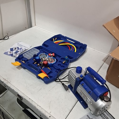 PBAAUTOS VACUUM PUMP AND 3-WAY MANIFOLD GAUGE SET FOR REFRIGERATION RECHARGING & MAINTENANCE- 4 CFM, 1/3 H/P, 600PSI - BLUE (MODEL: ‎4CFM-01LT) image 4
