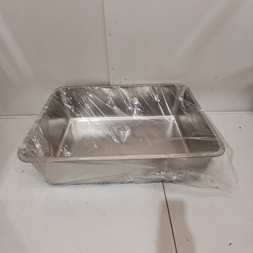 BARTUKE XL STAINLESS STEEL LITTER BOX - 27.6" X 19.7" X 8" - SILVER image 2