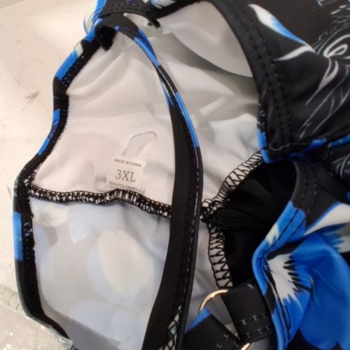 TANKINI SWIMSUIT TOP - 3XL - BLACK, BLUE AND WHITE image 2