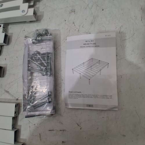 ALLEWIE METAL BED FRAME WITH UNDER-BED STORAGE SPACE - 14" FULL - WHITE - (MODEL: WDLWCTTC002) image 4
