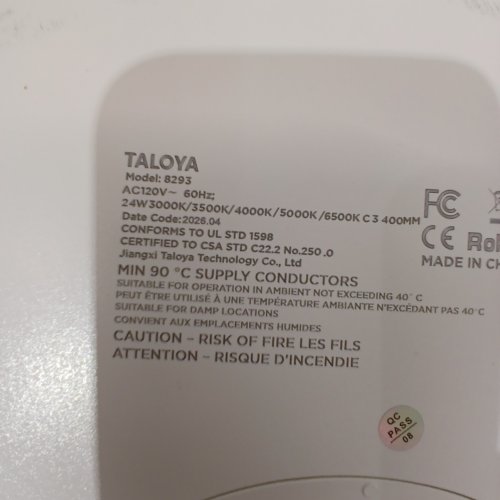 6PK TALOYA MOON FLUSH MOUNT LED CEILING LIGHT FIXTURE WHITE RING - 16" - 24W - 3000K TO 6500K - BLACK / WHITE (MODEL: 8293) image 4
