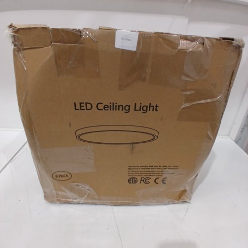6PK TALOYA MOON FLUSH MOUNT LED CEILING LIGHT FIXTURE WHITE RING - 16" - 24W - 3000K TO 6500K - BLACK / WHITE (MODEL: 8293) image 7