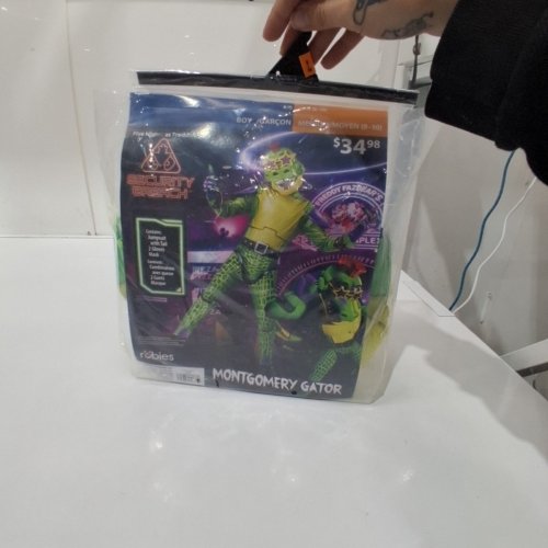 3PC BOYS FIVE NIGHTS AT FREDDY'S MONTGOMERY GATOR COSTUME - MEDIUM 8/10 - GREEN/YELLOW image 2