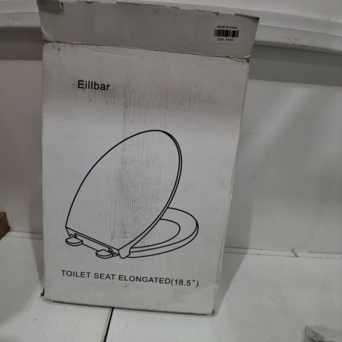 EILLBAR ELONGATED OVAL(OBLONG) TOILET SEAT WITH SOFT CLOSE - 18.5" - WHITE image 4