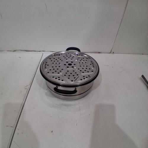 3PC STAINLESS TEEL STEAM POT - 11" - SILVER (MODEL:KJAOYU8VG0ZY517E) image 3