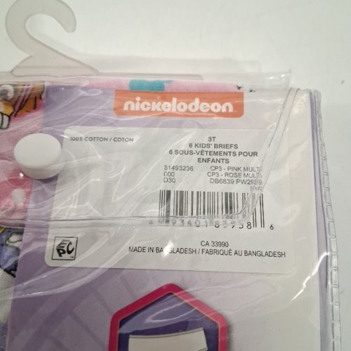 6PK KID'S NICKELODEON PAW PATROL BRIEFS UNDERWEAR - 3T - PINK MULTICOLOUR image 3