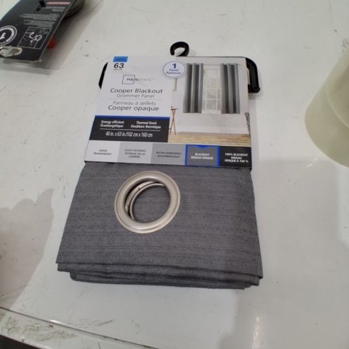 MAINSTAYS BLACKOUT GROMMET CURTAIN PANEL - 40" X 63" - LIGHT GREY (STYLE: MSM8704321C) image 4