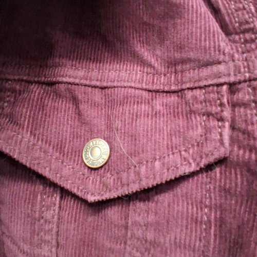 WOMEN'S LEVI'S 90'S SHERPA CORDUROY TRUCKER JACKET - LARGE - BURGUNDY image 3