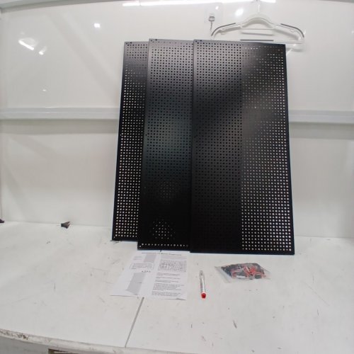 3PC DAANXW STEEL HORIZONTAL PEGBOARD RACK - 16" X 36" - BLACK image 3