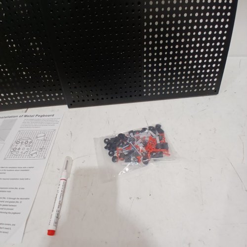 3PC DAANXW STEEL HORIZONTAL PEGBOARD RACK - 16" X 36" - BLACK image 4