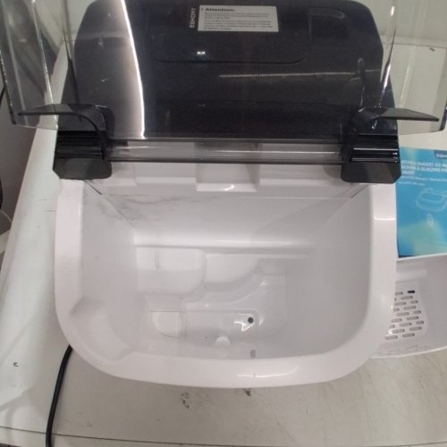 EUHOMY COUNTERTOP ICE MAKER MACHINE WITH HANDLE, BASKET AND SCOOP - MAKES 26LBS PER DAY - BLACK (MODEL: IM-125) image 3