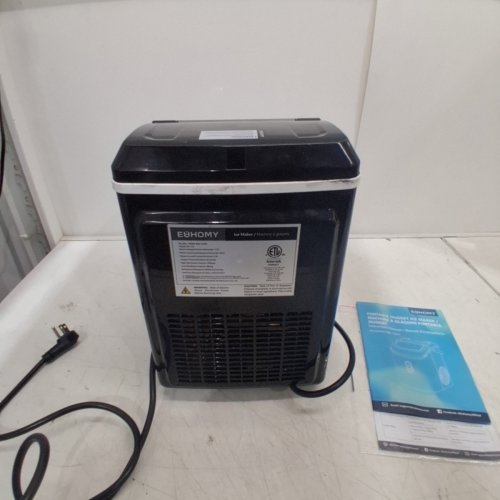 EUHOMY COUNTERTOP ICE MAKER MACHINE WITH HANDLE, BASKET AND SCOOP - MAKES 26LBS PER DAY - BLACK (MODEL: IM-125) image 6
