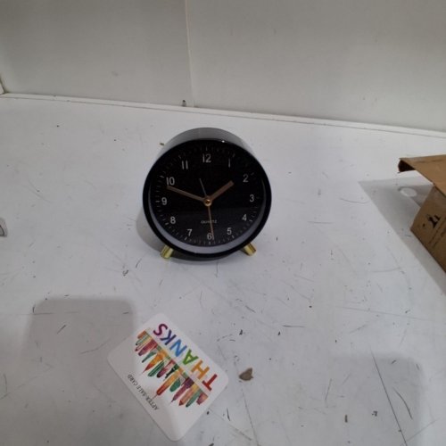 AZXB ANALOG QUARTZ ALARM CLOCK - 6"- BLACK / GOLD (MODEL: 9045) image 4